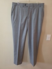 Michael Kors Mens Malone Classic Fit Plaid Stretch Suit Pants Gray 38x32