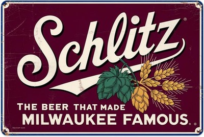 Schlitz Beer Vintage Brewery Tin Metal Signs Home Décor Print Aesthetic Room Dec