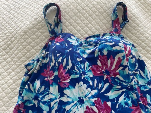 Badeanzug Damen blau rosa weiß Einteiler 18W - Bild 2 von 7