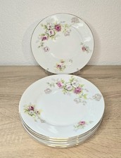 6 antike Kuchenteller Royal Austria OAEG Porzellan Streublumen um 1900 20,5 cm