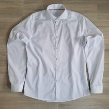 Eton Men's White Dress Shirt Super Slim Fit Signature Twill Size 42 16.5 L