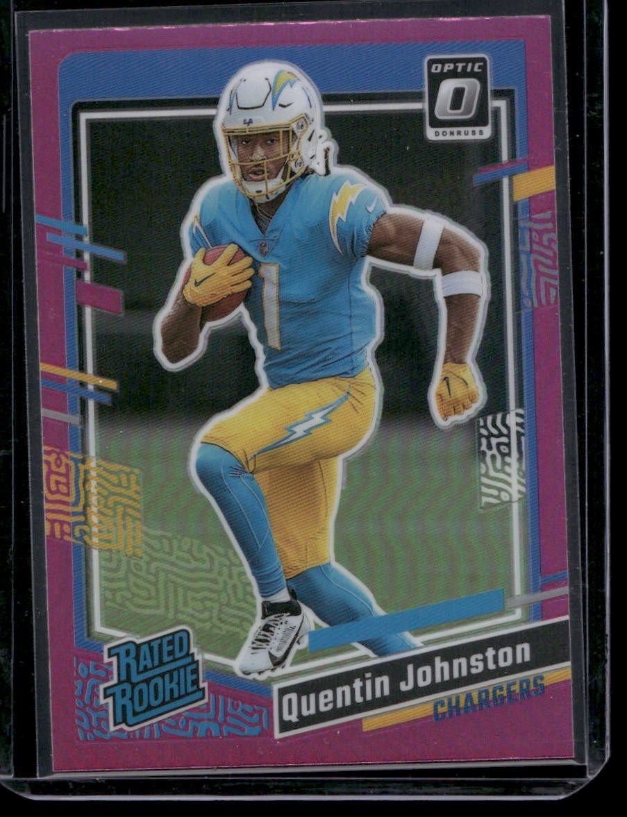 2023 Donruss #353 Quentin Johnston Optic Rated Rookie Preview Pink Prizm