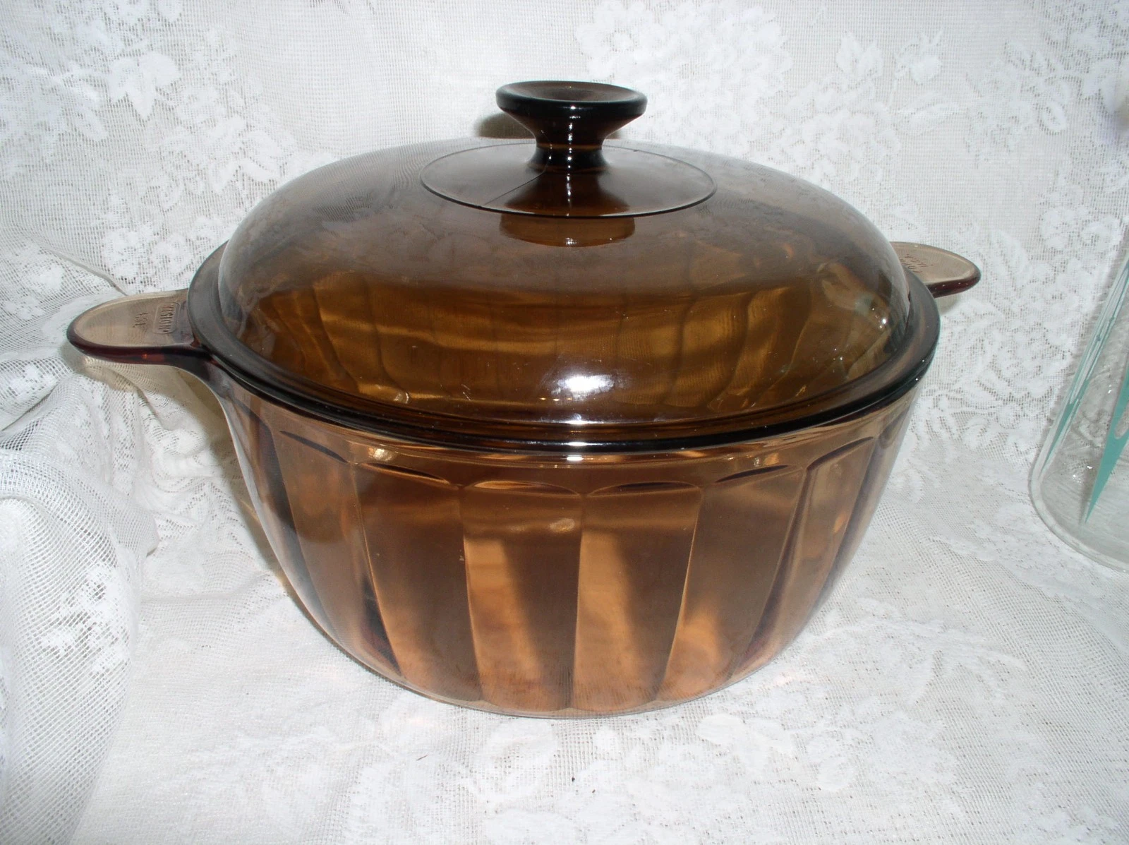 Corning Visions 4.5L Dutch Oven Large Pot Stock Pot Pan Glass Amber