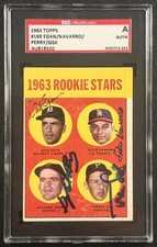 1963 ROOKIE STARS GAYLORD PERRY JULIO NAVARRO EGAN SISK SGC AUTH TOPPS #169 AUTO