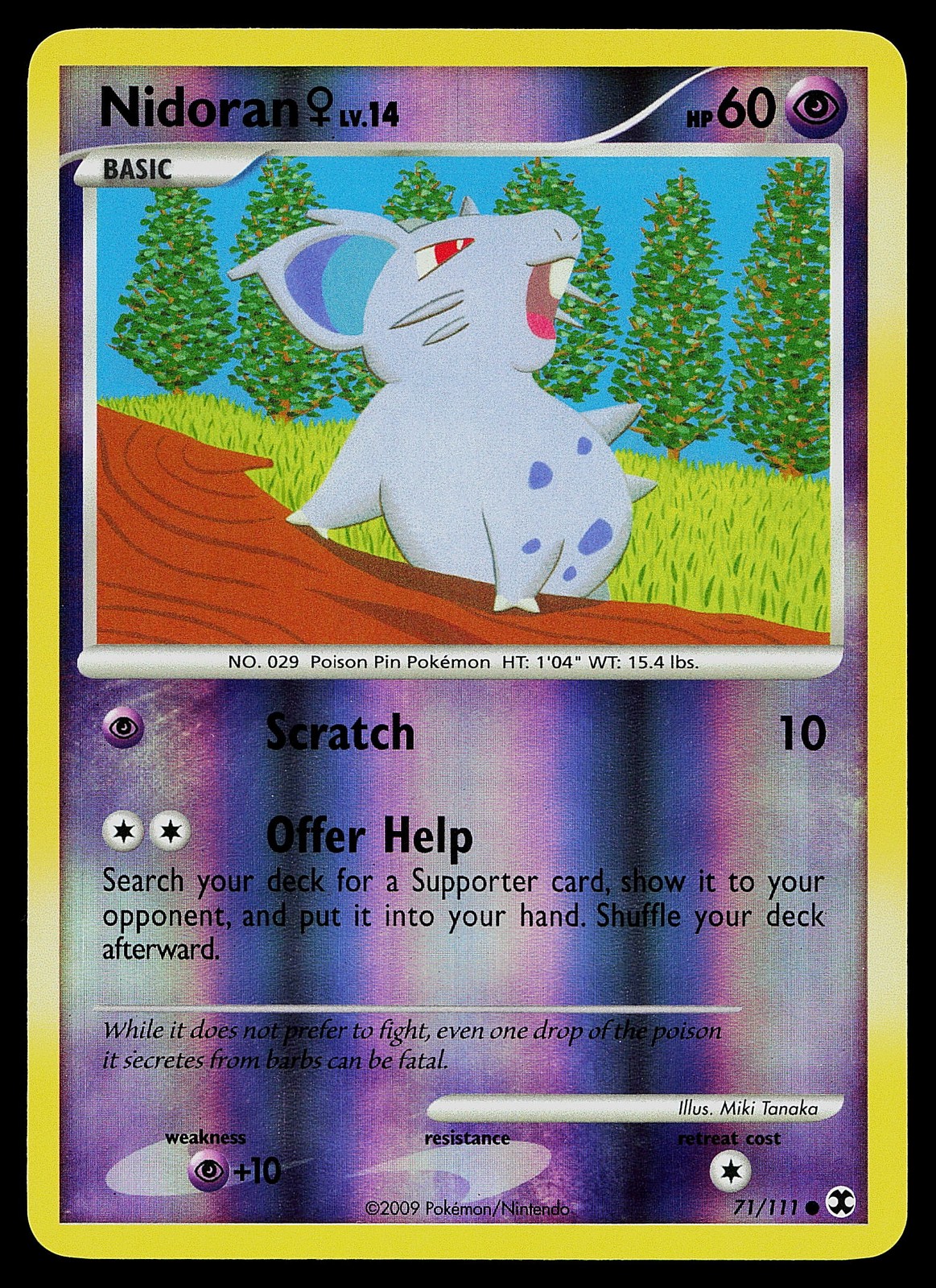 Pokemon Card - Nidoran F Rising Rivals 71/111 Common Reverse Holo