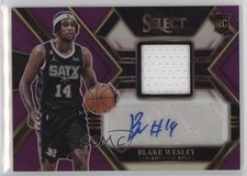 2022-23 Panini Select Rookie Jersey Purple Prizm 78/99 Blake Wesley Auto k7n