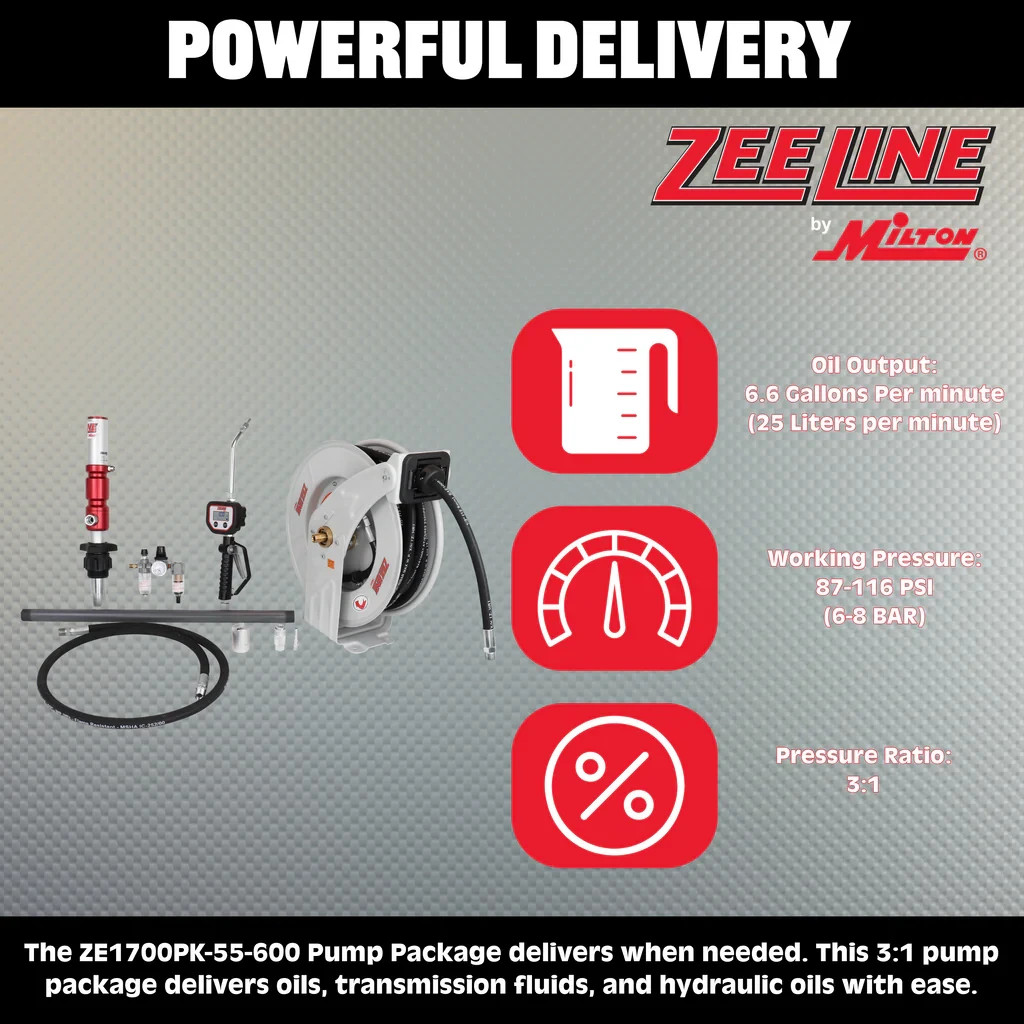 ZEELINE by Milton®  3:1 Premium Series Pump Kit 55-Gal w/reel & preset meter
