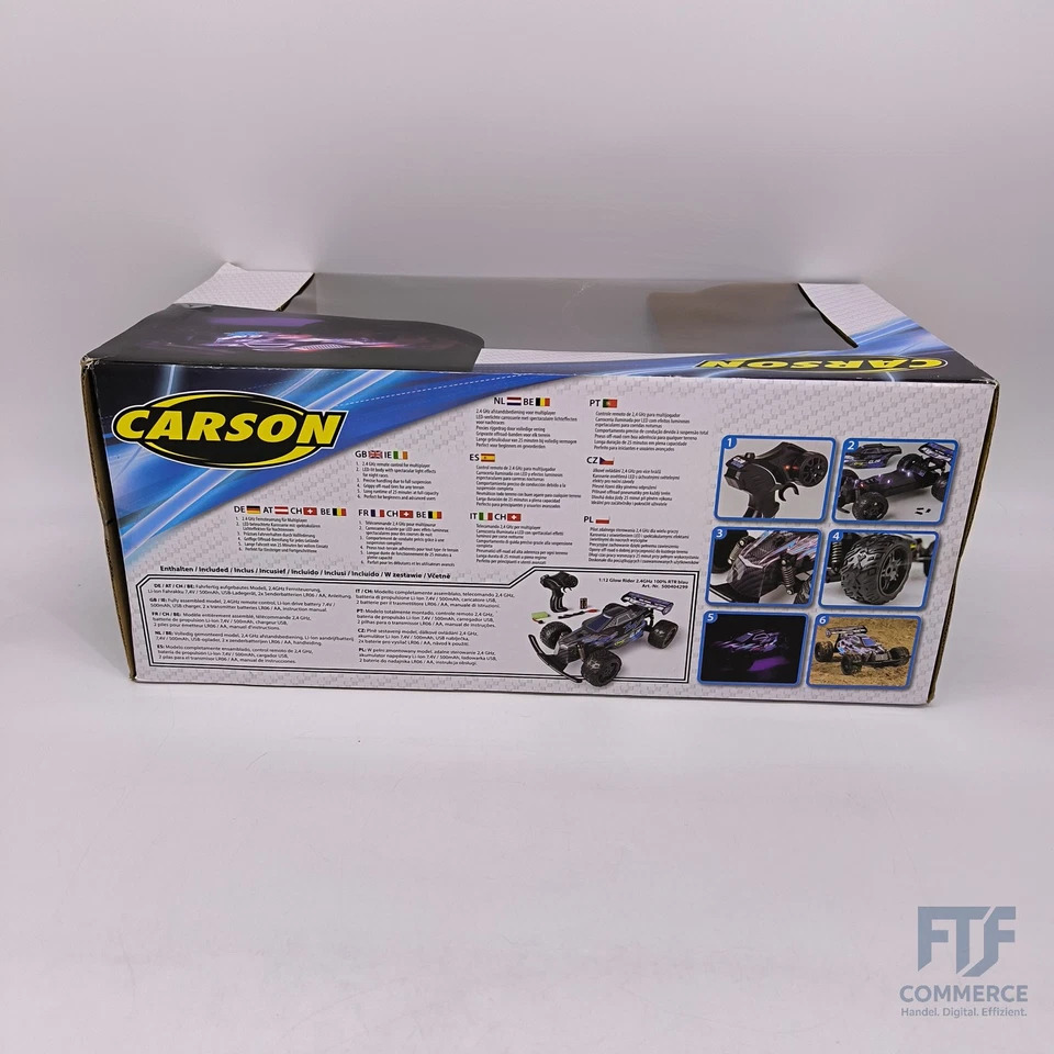 Carson 500404299 1:12 Glow Rider 2.4GHz 100% RTR blau - RC Fahrzeug, Fahrzeug, R - Bild 3 von 4