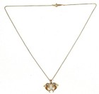 925 Sterling Vermeil White Topaz Dolphin Pendant Necklace 3.9g — photo 1