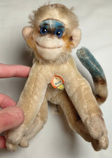 Vtg Steiff Mungo Monkey Plush w/ Button in Ear and I d Tag- 13 Germany