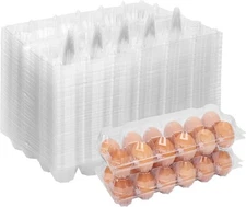60 Pack Plastic Egg Cartons Cheap Bulk One Dozen Clear Empty Egg Cartons for Chi