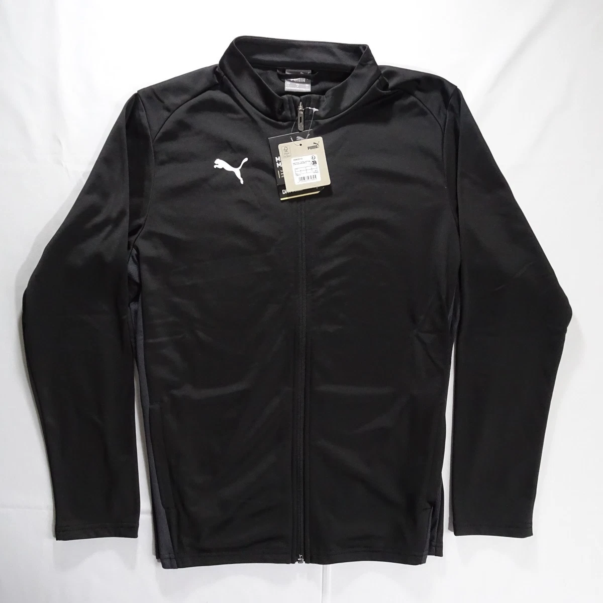 Puma DryCell Black Track Jacket Womens M (Label L) Full Zip Training Sports Top