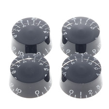 Les Paul Knobs Black Speed Knobs 4 Knurled Split Shaft CTS Pots