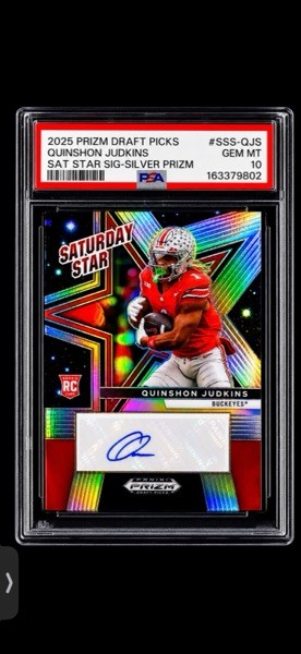 2025 Panini Prizm Quinshon Judkins SSS-QJS Gold /10 RC Auto PSA 10