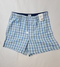 Men s Plaid Shorts Blue/Green Check Pattern