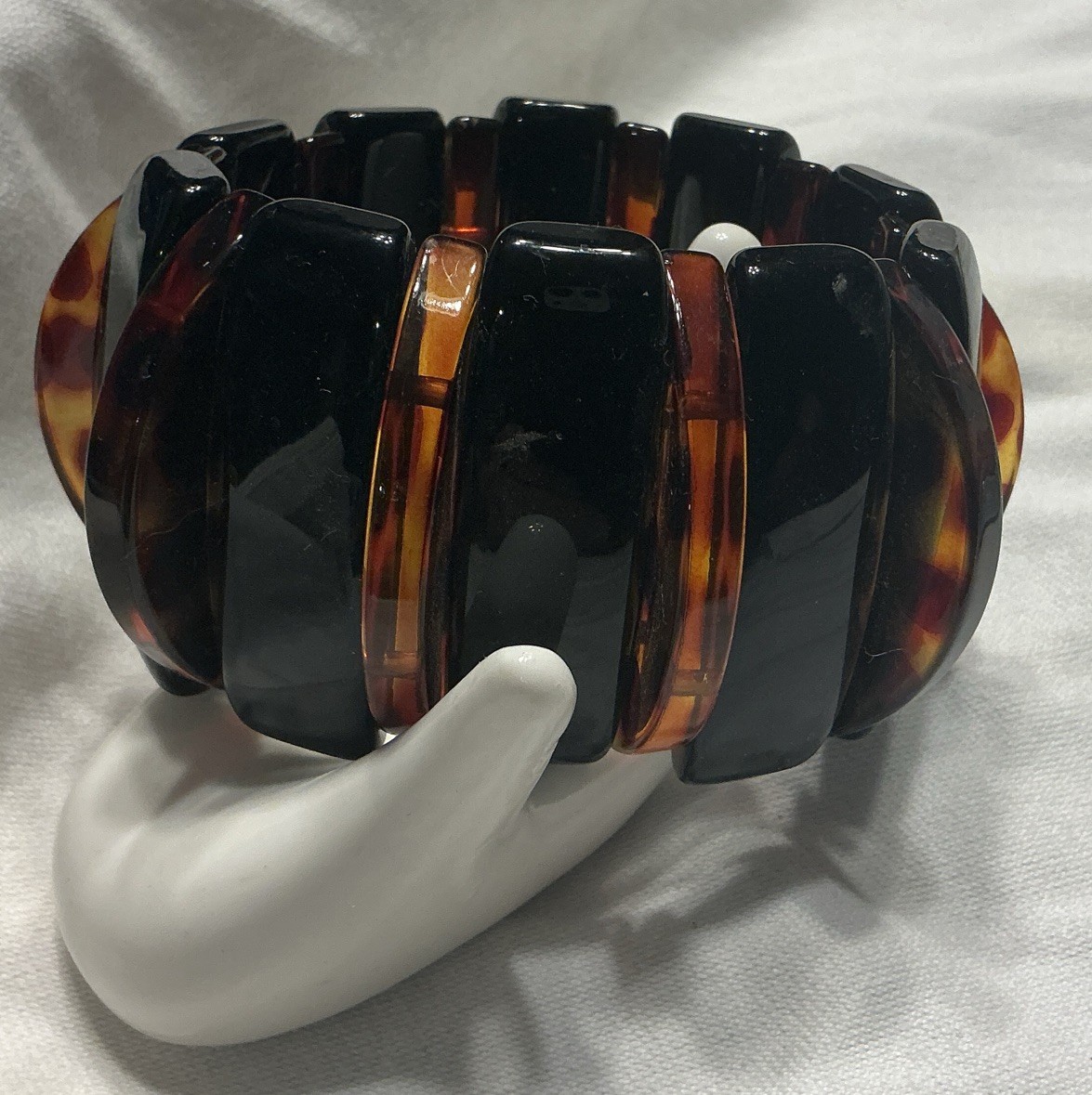 Brown And Black Leopard Stretch Statement Bracelet - image 1