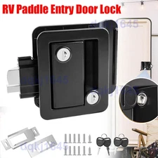 RV Paddle Entry Door Lock with Key Latch Handle Deadbolt Camper Cargo Trailer