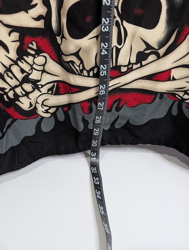 Chemise homme Y2K City Impact L streetwear flammes crânes imprimé intégral os croisé - Photo 7/9