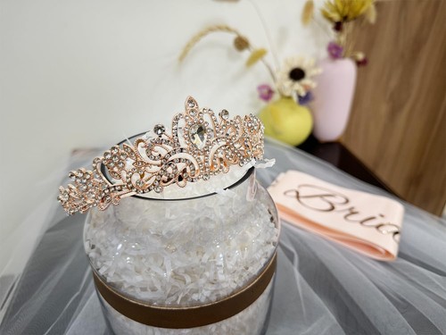 3 Pcs Bachelorette Party Decorations Bridal Shower Crown, Bride to Be Sash&Ve... - Picture 2 of 6