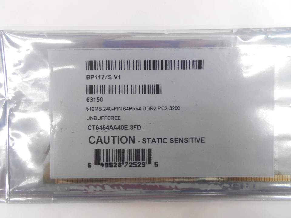 Crucial MT8HTF6464AY-40ED7 Memory Ram 512 MB 1RX8 PC2-3200U-333-12-ZZ DDR2 400 - Image 4 of 4