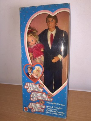 Mattel Herzfamilie The Heart Family KÜSSE und Umarmungen Papa/Mädchen 3141 MIB,1986