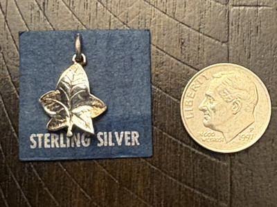 Alpha Phi Sterling Silver Necklace Charm Mascot Ivy Leaf , LICENSED