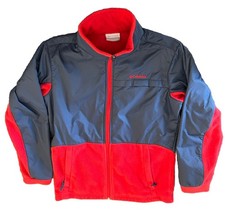 Columbia Youth L 14/16 Red Gray Fleece Jacket Full Zip Boys Girls Coat