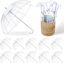 100 Clear Transparent Wedding Umbrellas With Gift Tags