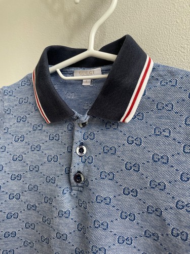 Gucci Monogram Polo Shirt Tee Top Kids Children Junior GG Italy Size 2 - Picture 3 of 16