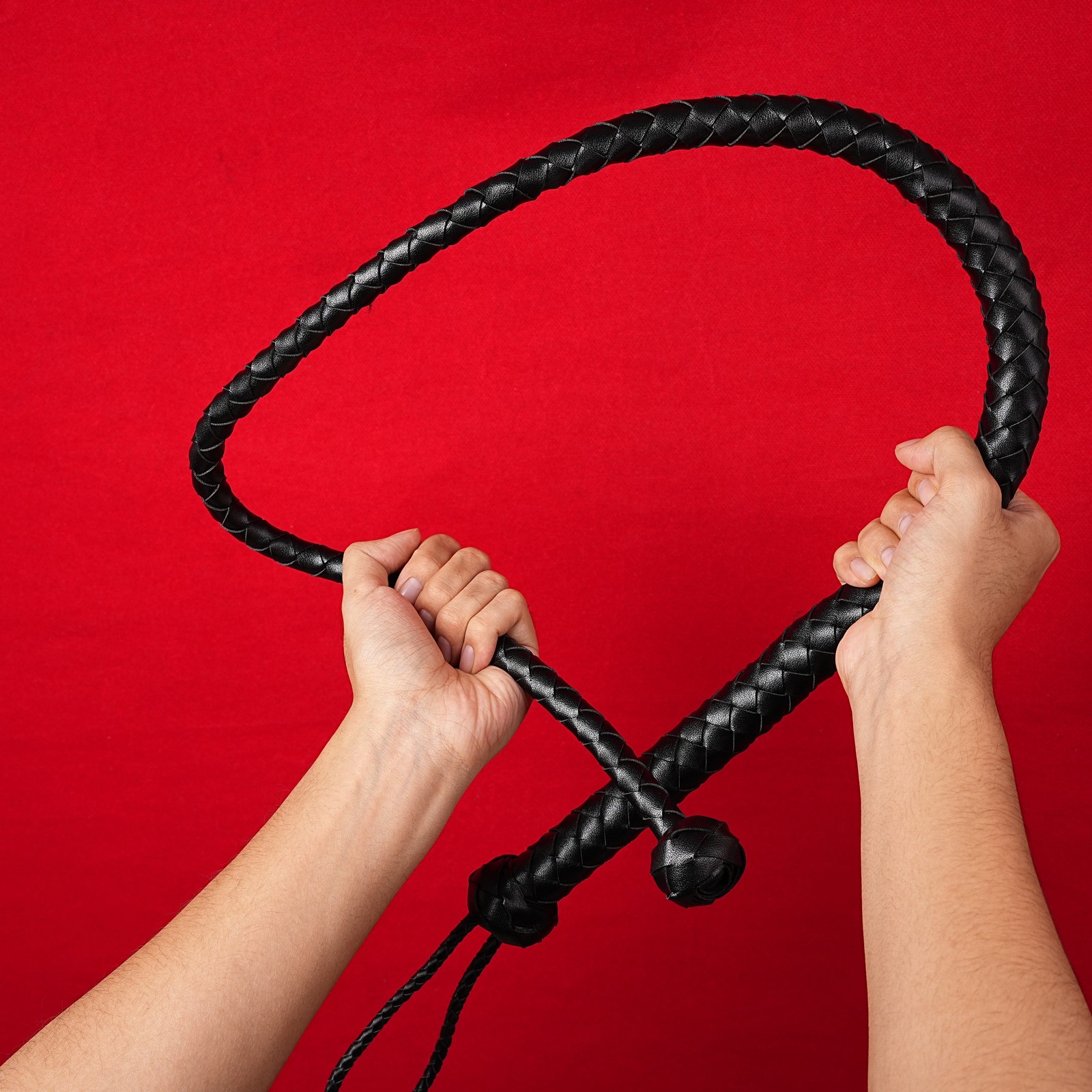 48.8in BDSM Sex Whip Spanking Handle Flogger Crop For Couples Torture Slave Game