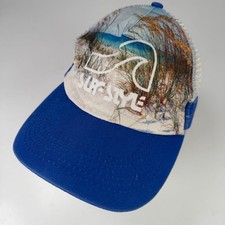 Surf Style Boys Trucker Hat Blue White Small Mesh Adjustable Snapback Beach