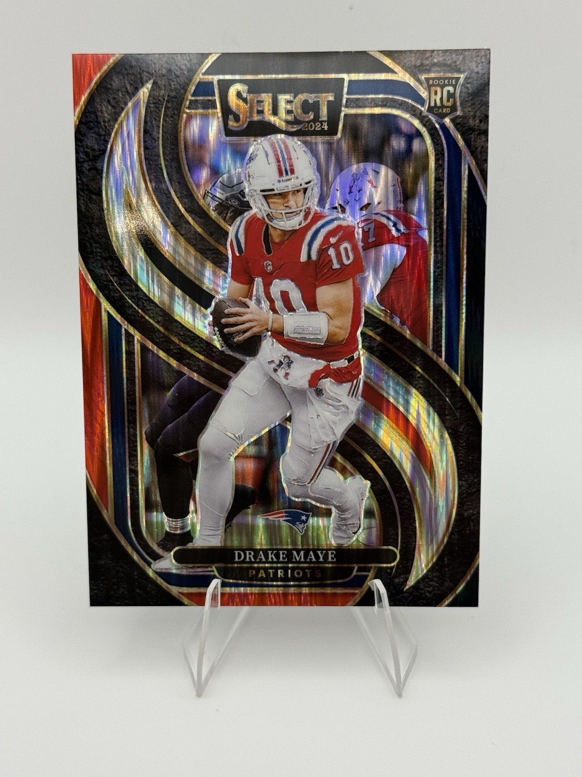 2024 Panini Select - Premier Level Drake Maye #113 Black & Red Shock Prizm (RC)