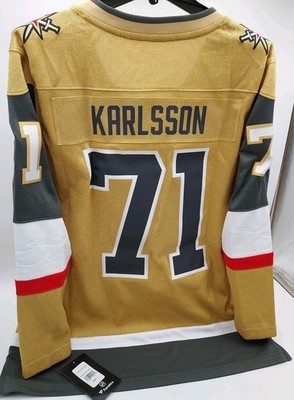 NEW Karlsson Vegas Golden Knights Fanatics NHL Gold Jersey Womens Sz LG (#J2-A7)