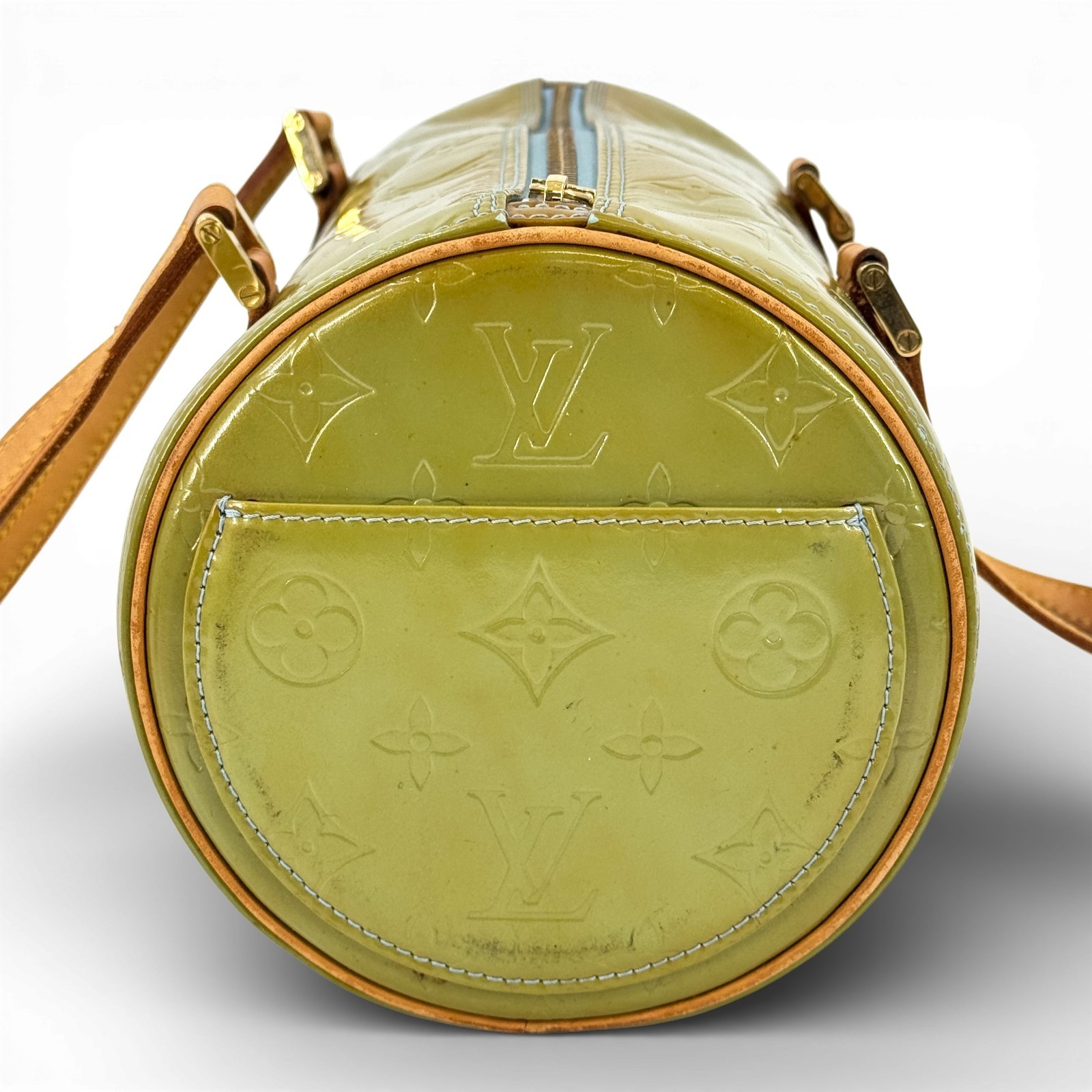 Auth LOUIS VUITTON Monogram Vernis Green Bedford M91007 Ladies Handbag KC217 thumbnail 2