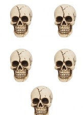 Mini Skull Figurines Set of 5 Realistic Bone Style Halloween Gothic Decoration