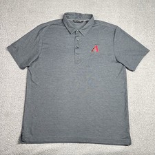 Travis Mathew Polo Shirt Mens XL Gray Arizona Diamondbacks Golf Stretch MLB Logo