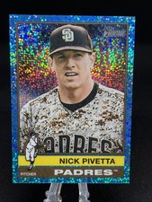 2025 Topps Heritage High Number Nick Pivetta #722 Blue Sparkle Parallel Padres