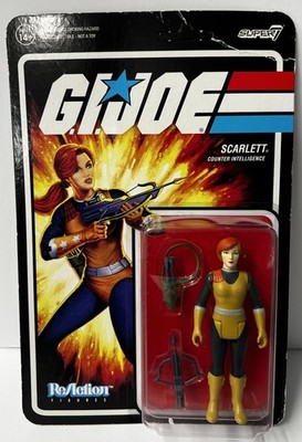 Super7 GI Joe ReAction Scarlett 3.75  Carded Unpunched Figure