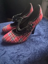 Vintage Primark Tartan Ladies Shoes Size 5 Brand New With Tags