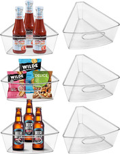 Clear Lazy Susan Organizer Bins for 28"-29" Corner Cabinets - 6 Pack