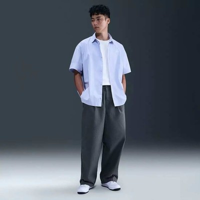 Nike Men's Club Heavyweight Oversized Fit Balloon Pants Grey Sz L (HV1423-068)