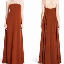 NWT MILLY Vanessa Tea Length Dress Women's Size 2 Copper Sleeveless Midi Formal 