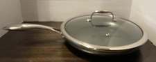 HEXCLAD 12" Hybrid Fry Pan Stainless Steel Non-Stick Frying Pan with Lid (T24)