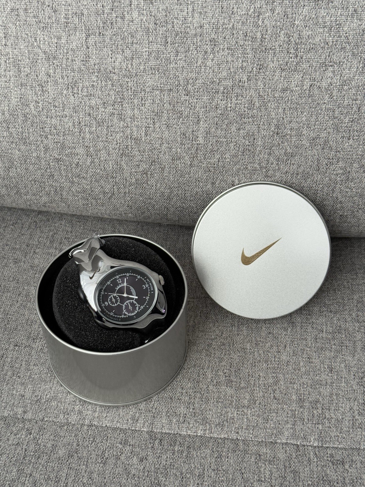 Vintage Nike Triax Metal Steel Watch Hype Y2K Avantgarde Retro Chrome Witch Box