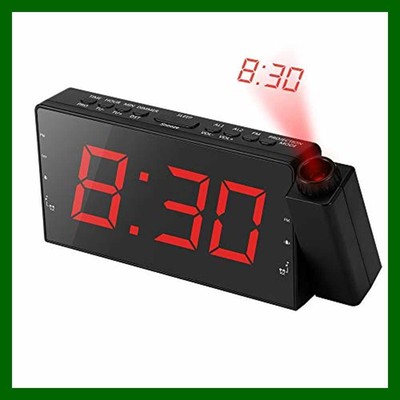 Dual Alarm Clock Led Wall Ceiling Projection Lcd Digital W Usb