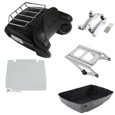 King Trunk Pad Top Rack Light Speaker Mount Docking Fit For Harley Touring 14-26