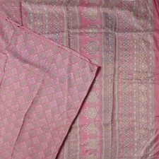 Namaste Vintage Pink Sarees 100 Pure Silk Printed Indian Sari 5YD Craft Fabric