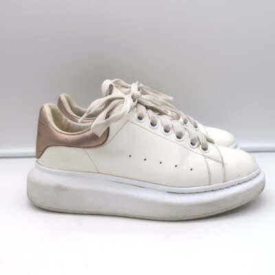 Alexander McQueen Oversized Sneakers White & Rose Gold Metallic