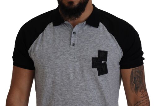 DSQUARED2 T-shirt Gray Black Cotton Short Sleeves Collared IT48/US38/M 610usd - Picture 4 of 10