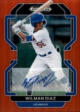 Wilman Diaz 2022 Prizm Draft Picks Autograph Red #PDP139 /50 Dodgers Parallel RC